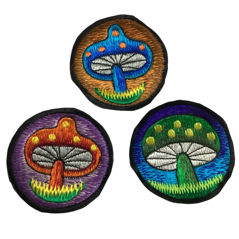 Mushroom Sew on Hippie BoHo Festival Patches Made in Nepal-Hand Picked Imports