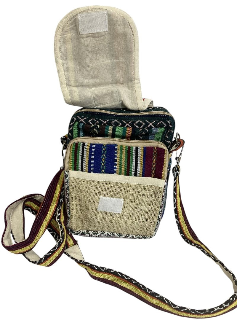 Unisex Festival Hemp Passport Bag Made In Nepal 16cm X 24cm-Hand Picked Imports