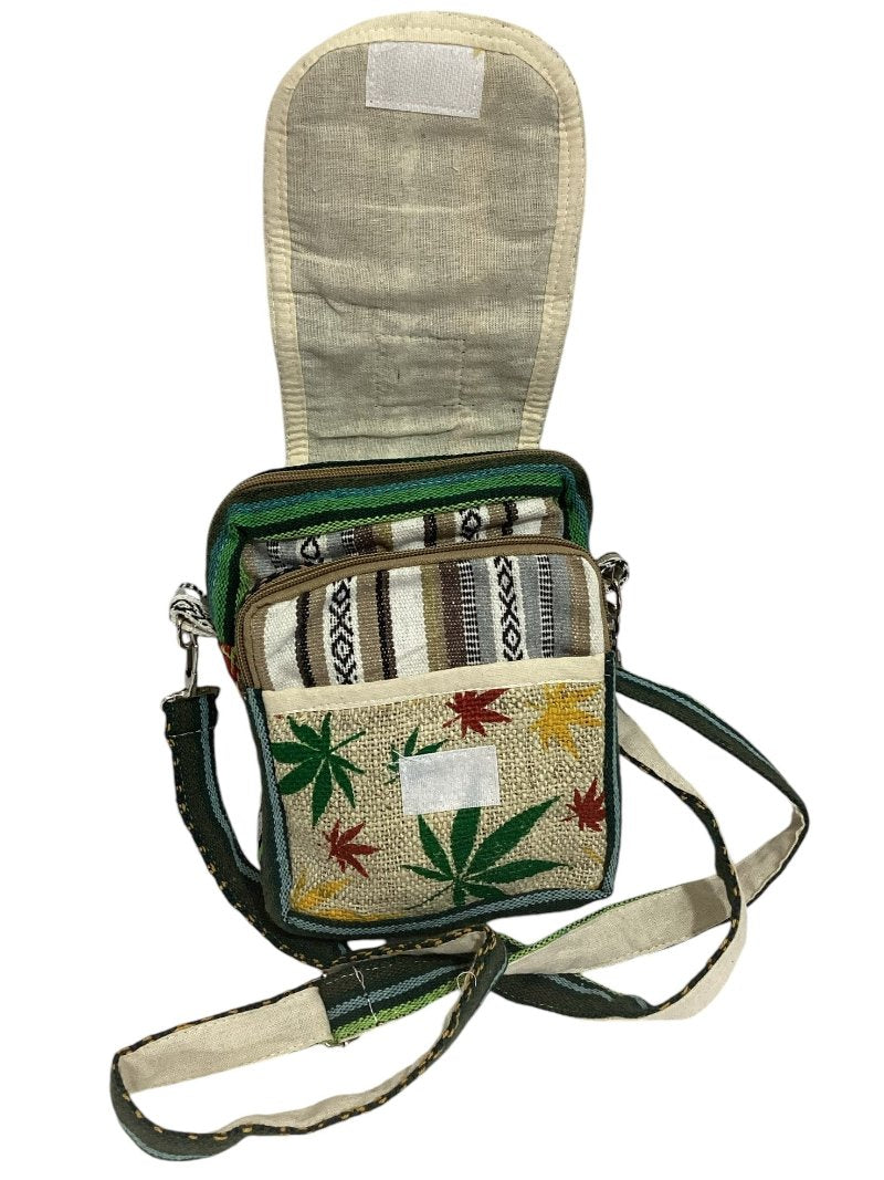 Unisex Festival Hemp Passport Bag Made In Nepal 16cm X 24cm-Hand Picked Imports