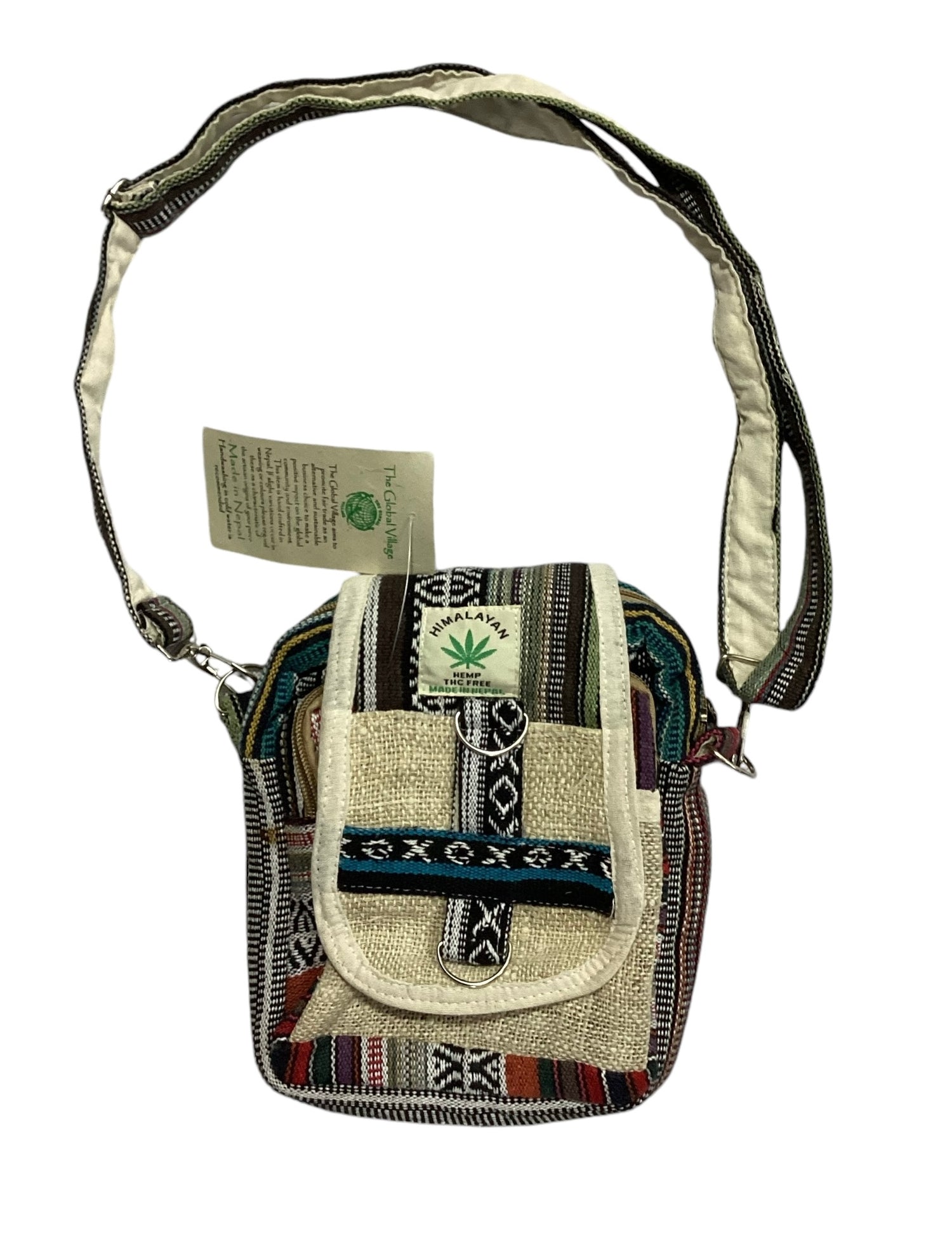 Unisex Festival Hemp Passport Bag Made In Nepal 17cm X 23cm-Hand Picked Imports