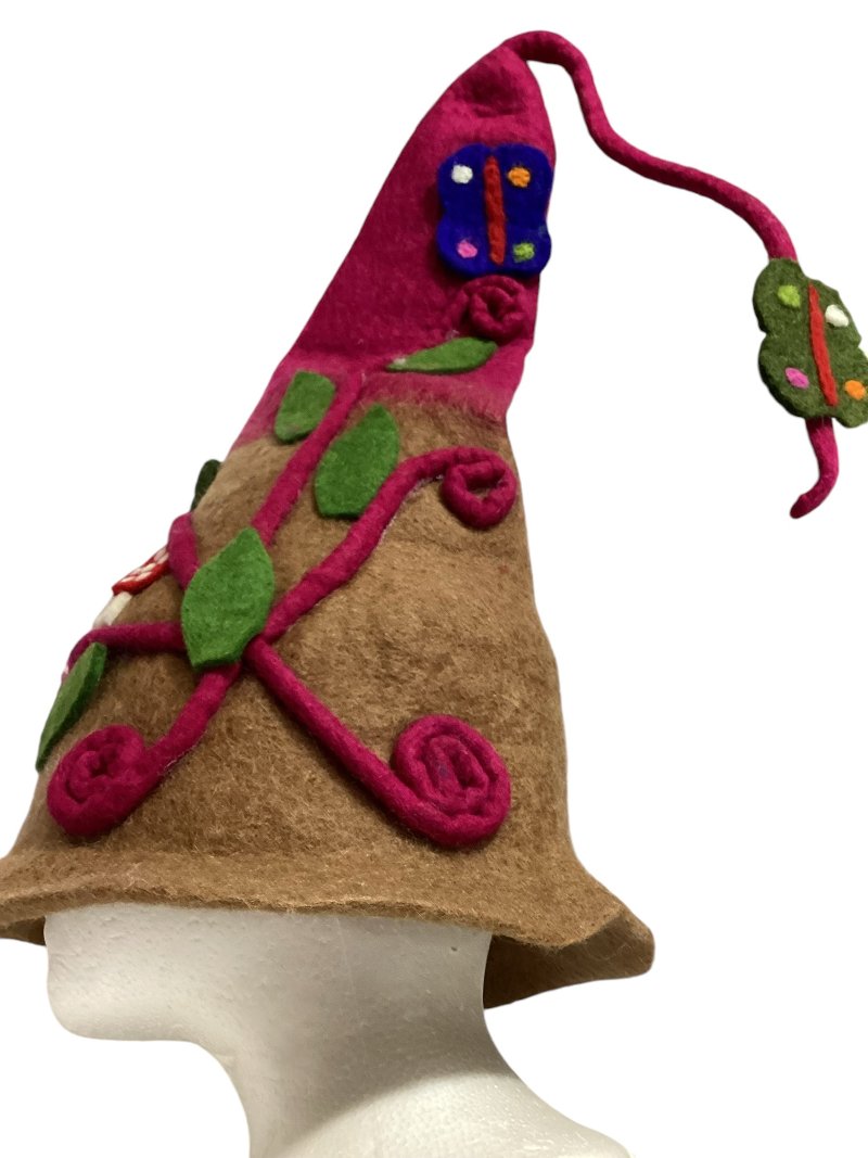 Adult Pixie Felt Party Hat Handmade in Nepal-Hand Picked Imports