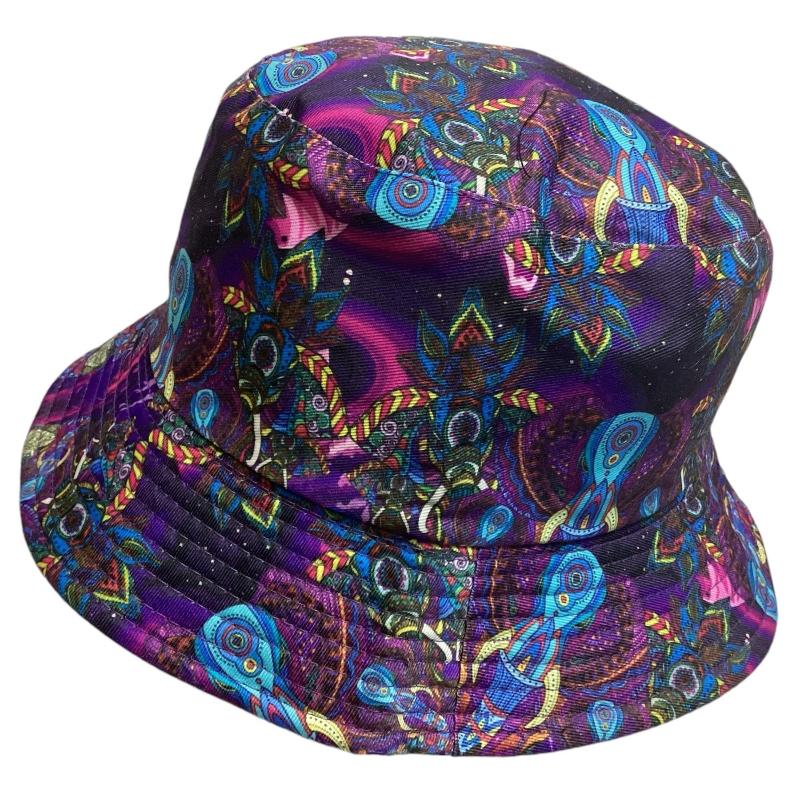 Funky Unisex Reversible Cotton Printed Trippy Festival Bucket Hat-Hand Picked Imports