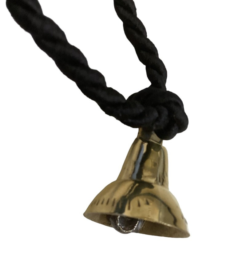 Black String with 6 Brass Bells 98cm-Hand Picked Imports