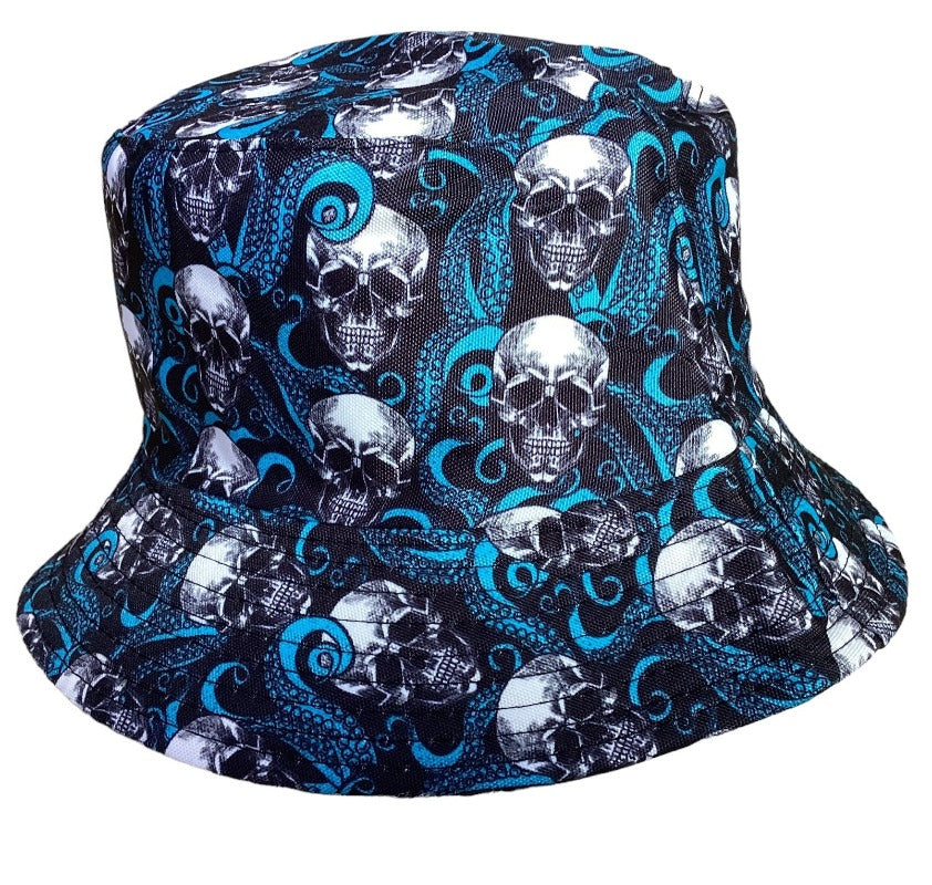 Reversible Cotton Skull Printed Bucket Hat-Hand Picked Imports