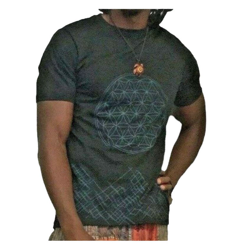 Men's Sacred Geometry Flower of Life Cotton BoHo T-shirt-Hand Picked Imports