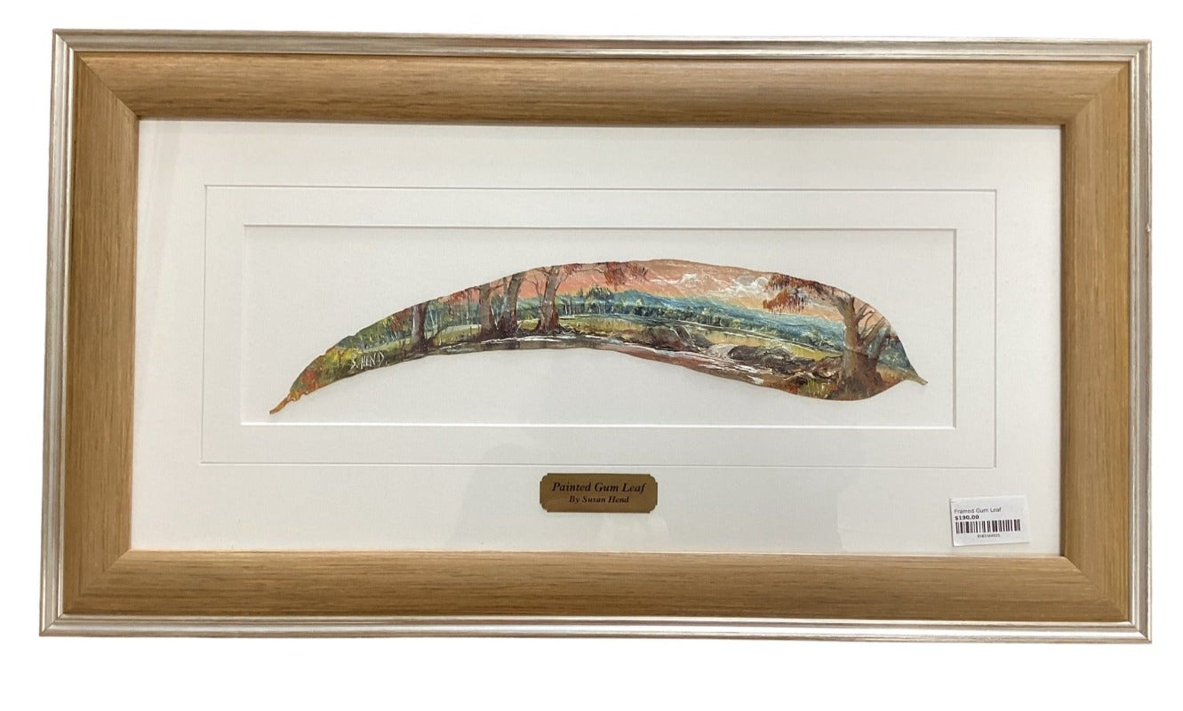 Framed Hand Painted Gum Leaf By Artist Sue Hend-Hand Picked Imports