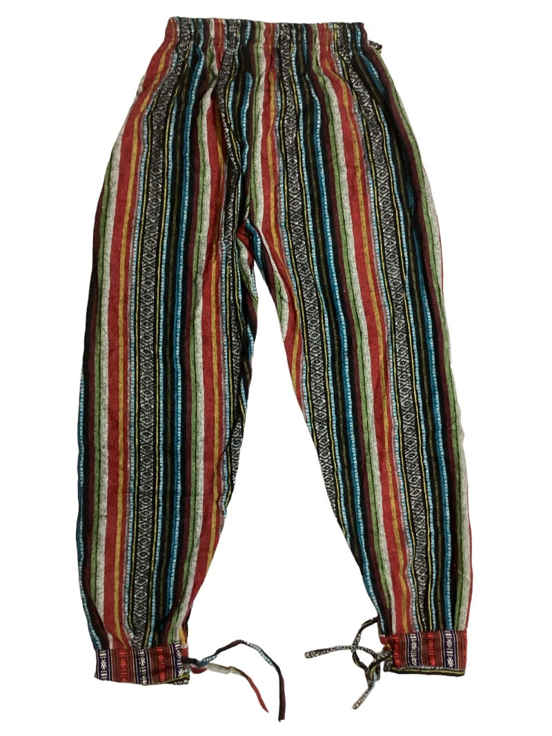 Men's/ Unisex Thick Winter Brushed Cotton Hippie Pants From Nepal Size S/M-Hand Picked Imports