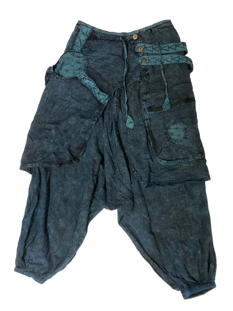 Stonewashed Unisex Aladdin Festival Hippie Pants Four Colours-Hand Picked Imports