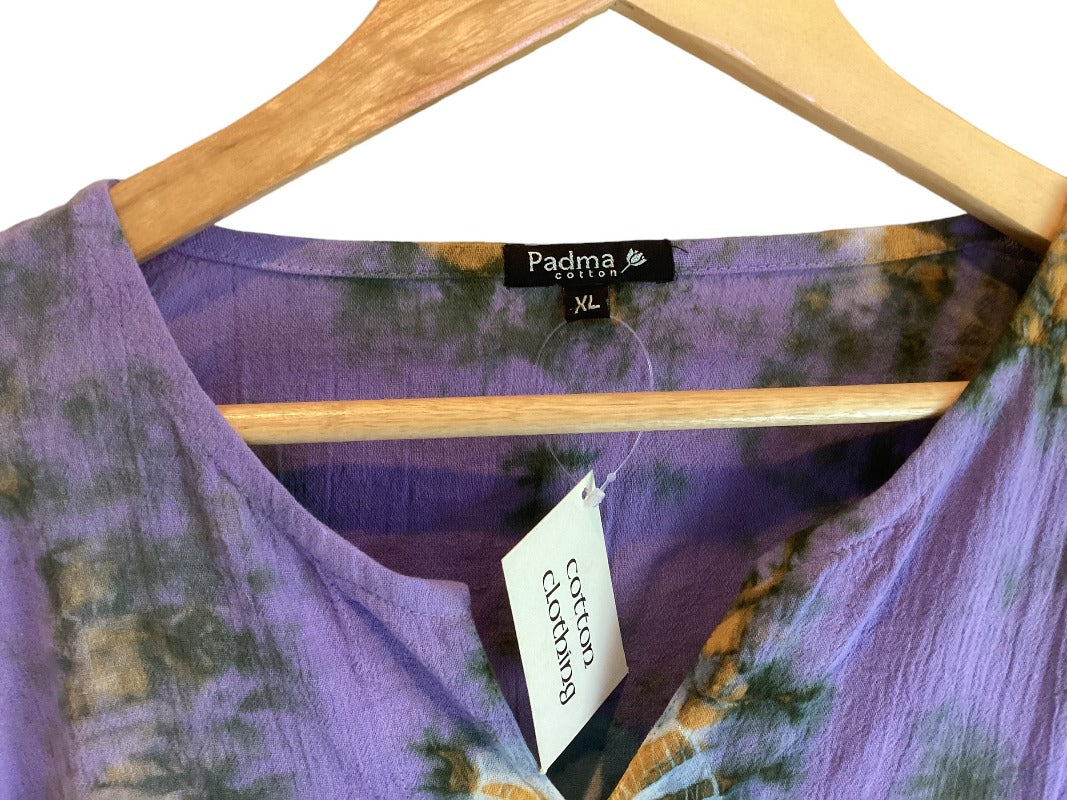 Men's/ Unisex Tie Dyed Long Sleeve BoHo Hippie Shirt Size XL-Hand Picked Imports