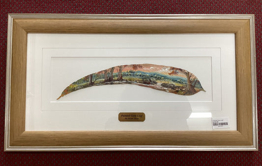 Framed Hand Painted Gum Leaf By Artist Sue Hend-Hand Picked Imports