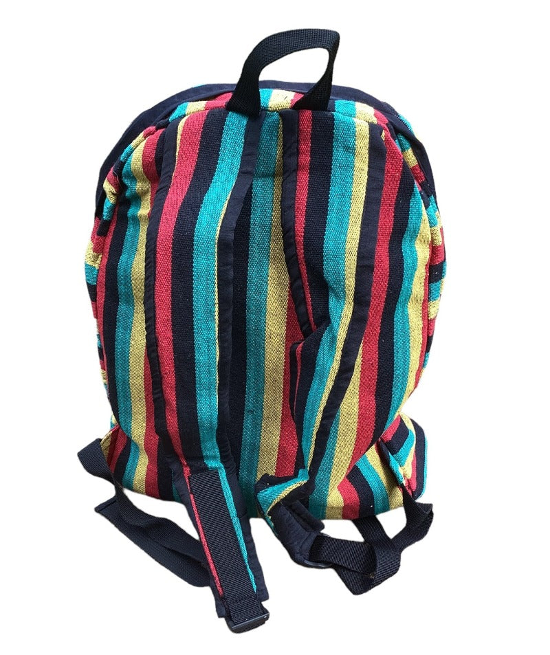 Large Rasta Unisex Cotton Backpack Made in Nepal-Hand Picked Imports