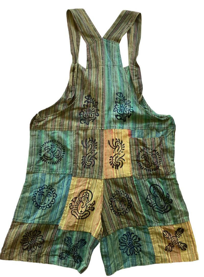 Short Patchwork Hippie festival Overalls from Nepal-Hand Picked Imports