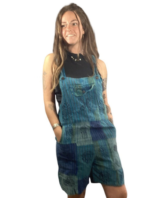 Short Patchwork Hippie festival Overalls from Nepal-Hand Picked Imports