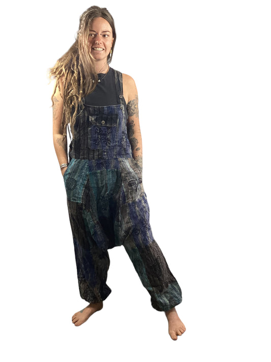 Patchwork Hippie Festival Aladdin Overalls From Nepal-Hand Picked Imports