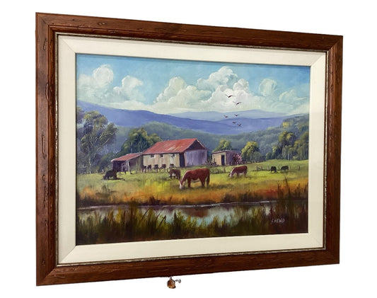 Framed Oil Painting -"Back Road to Warren" By Susan Hend Russell-Hand Picked Imports