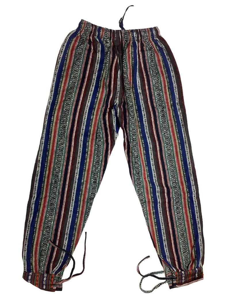 Men's/ Unisex Thick Winter Brushed Cotton Hippie Pants From Nepal Size S/M-Hand Picked Imports