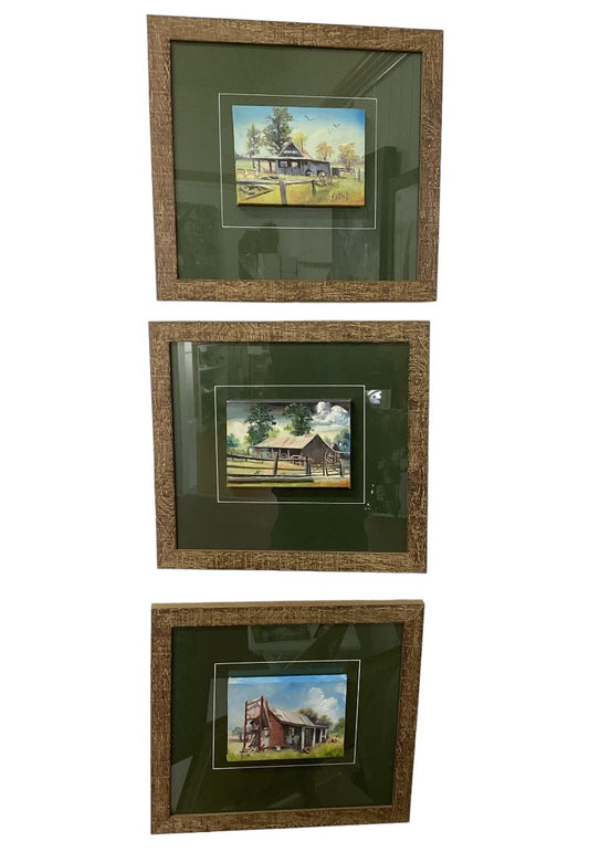 Framed Miniature oil Paintings on Canvas By Artist Susan Hend Russell-Hand Picked Imports