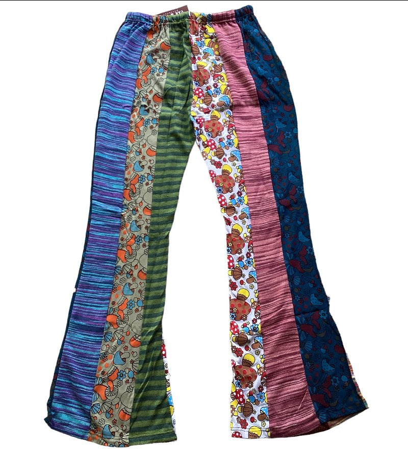 Yak & Yeti Ladies Bell Bottom Patchwork BoHo Festival Hippie Pants size Large-Hand Picked Imports