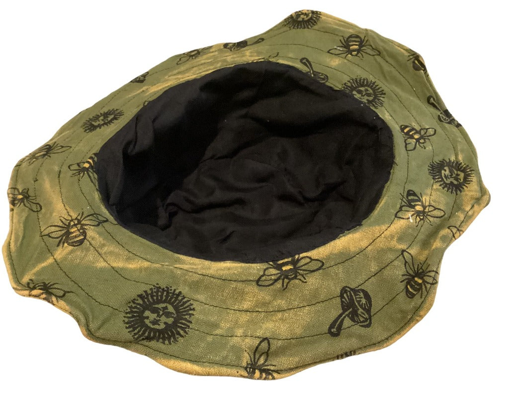 Funky Unisex Cotton Bee Print Festival Bucket Hat-Hand Picked Imports
