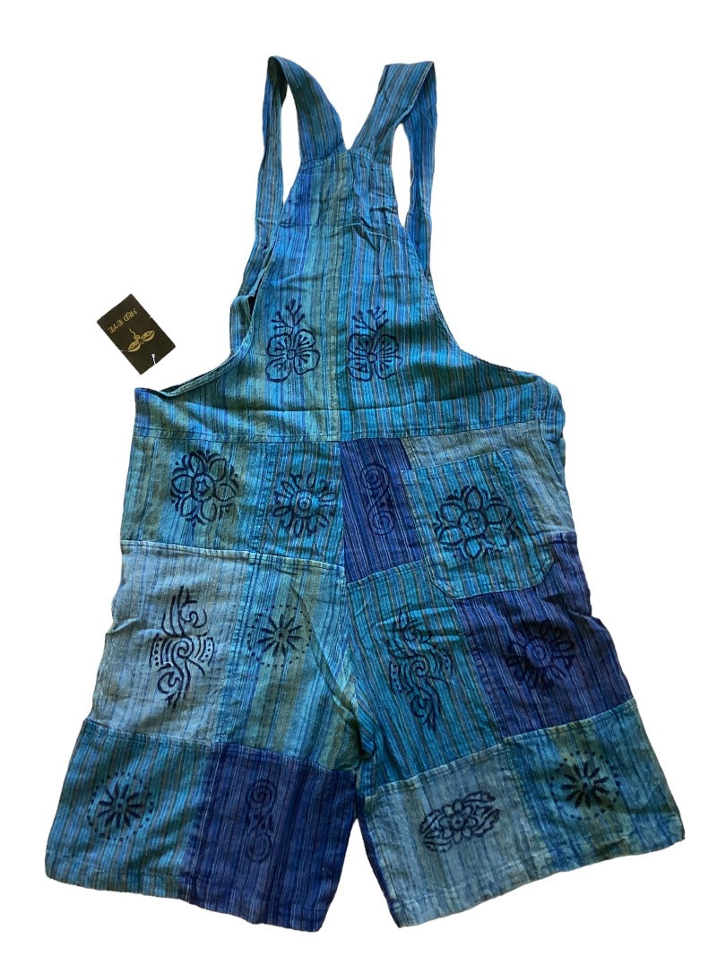 Short Patchwork Hippie festival Overalls from Nepal-Hand Picked Imports