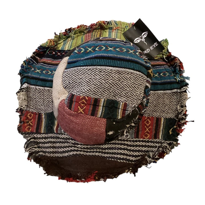 Patchwork Hemp & Cotton Unisex Hippie Hat Handmade In Nepal-Hand Picked Imports
