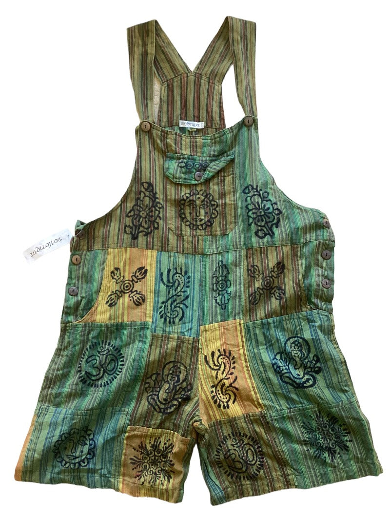 Short Patchwork Hippie festival Overalls from Nepal-Hand Picked Imports