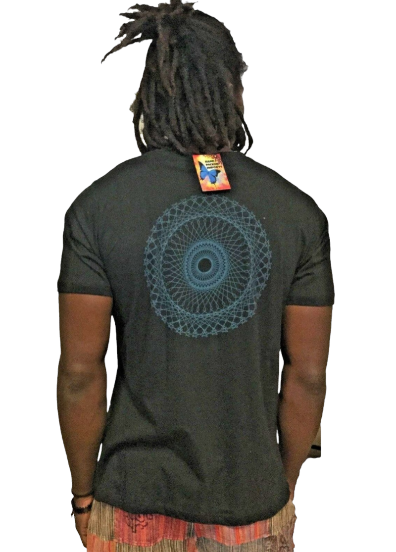 Men's Sacred Geometry Flower of Life Cotton BoHo T-shirt-Hand Picked Imports