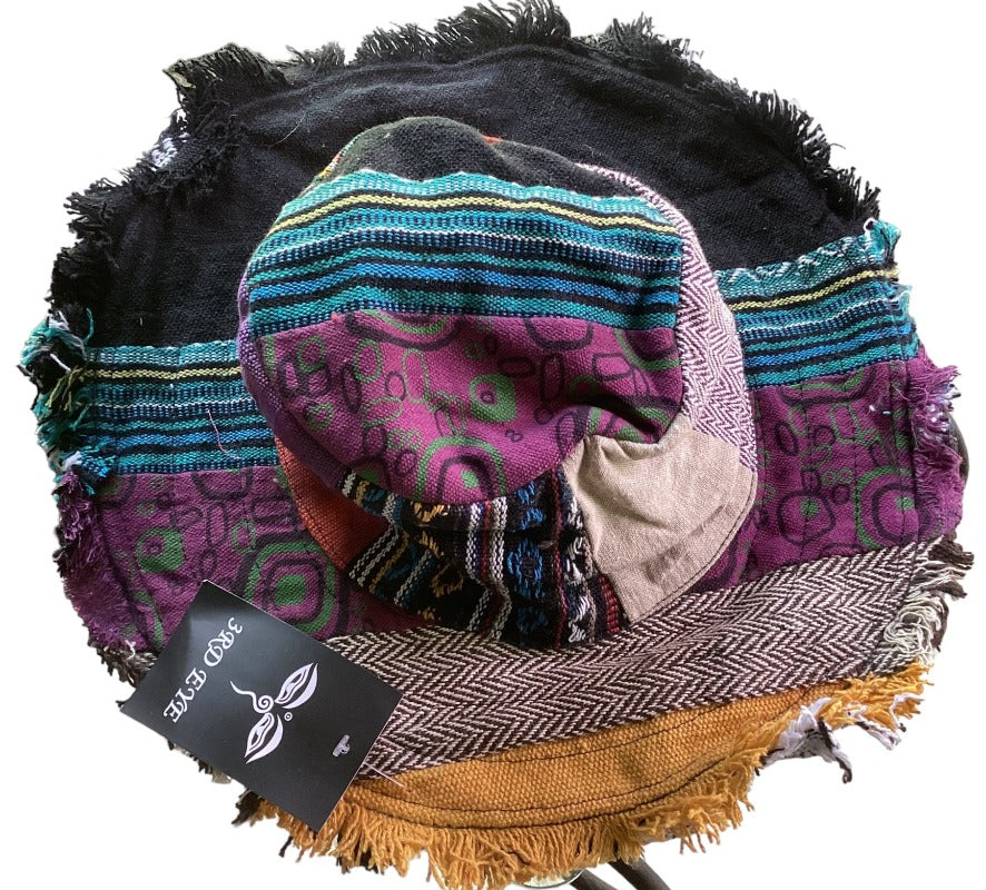 Patchwork Cotton Unisex Hippie Hat Handmade in Nepal-Hand Picked Imports