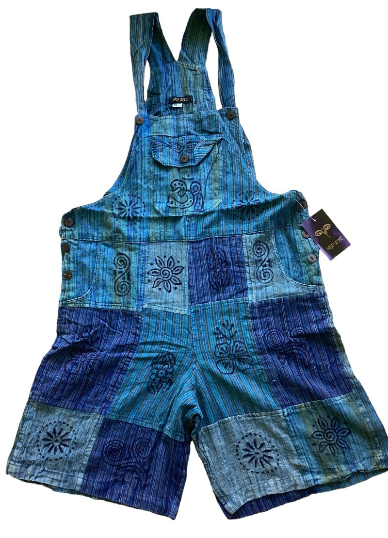 Short Patchwork Hippie festival Overalls from Nepal-Hand Picked Imports