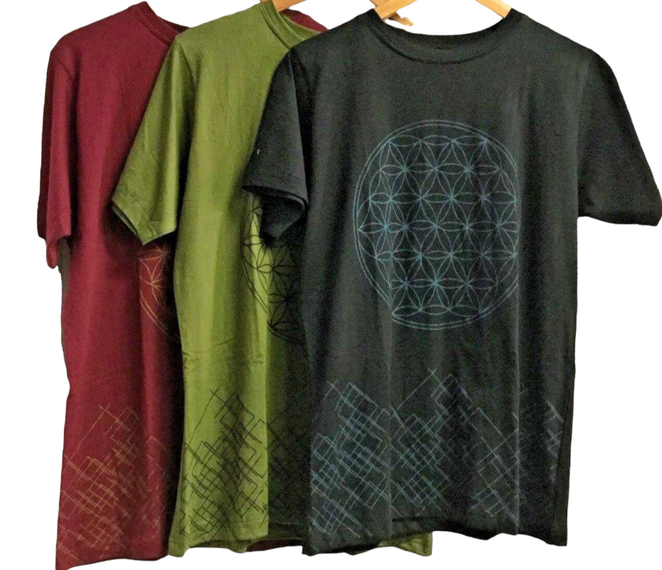 Men's Sacred Geometry Flower of Life Cotton BoHo T-shirt-Hand Picked Imports