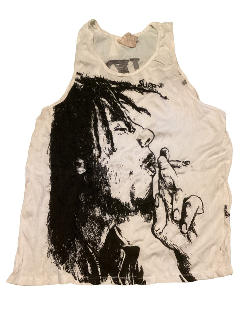 Men's/ Unisex Bob Marley Cotton Singlet - Large-Hand Picked Imports