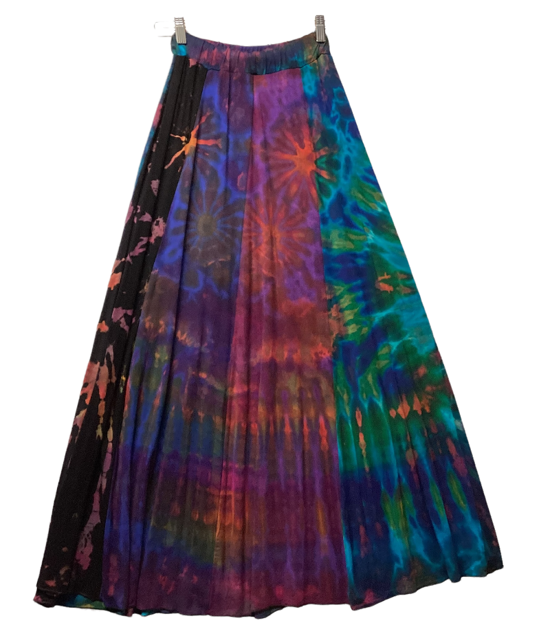 Ladies Long eight Panel Tie dyed BoHo Skirt 10 /14-Hand Picked Imports