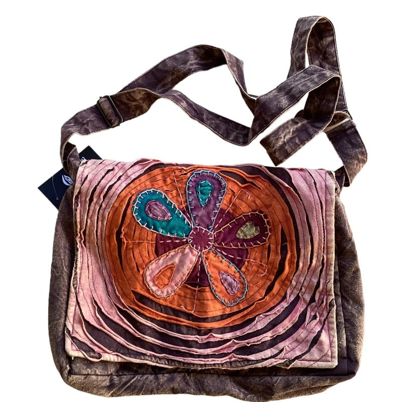 Flower Hippie BoHo Festival Patchwork Hand Embroidered Bag Made in Nepal-Hand Picked Imports