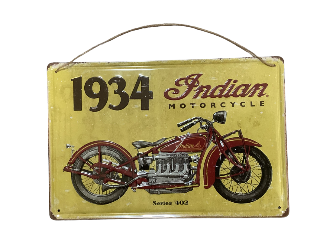 1934 Indian - Tin Sign 30 X 20 cm-Hand Picked Imports