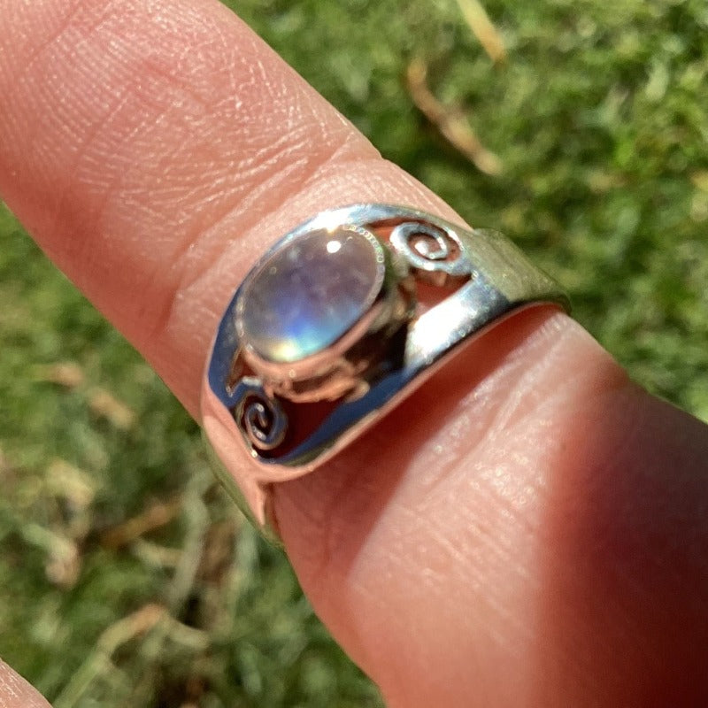 Sterling Silver Moonstone Ring size 6.5-Hand Picked Imports