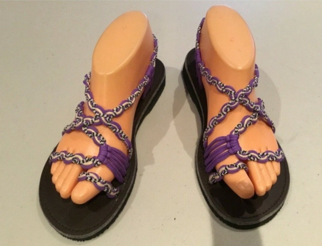 Unisex Purple Sandals Ladies sizes 8 & 7.5 Made in Thailand-Hand Picked Imports