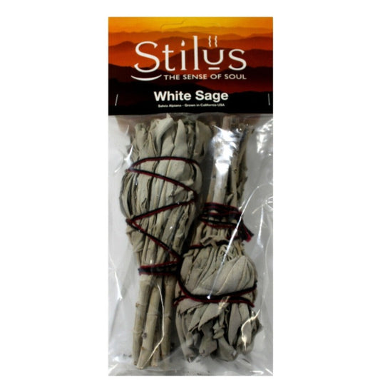 Twin Pack 2 small California White Sage Smudge Sticks-Hand Picked Imports