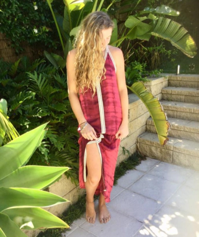 Tie-Dyed Summer Beach Hippie Boho Maxi Dress-Hand Picked Imports