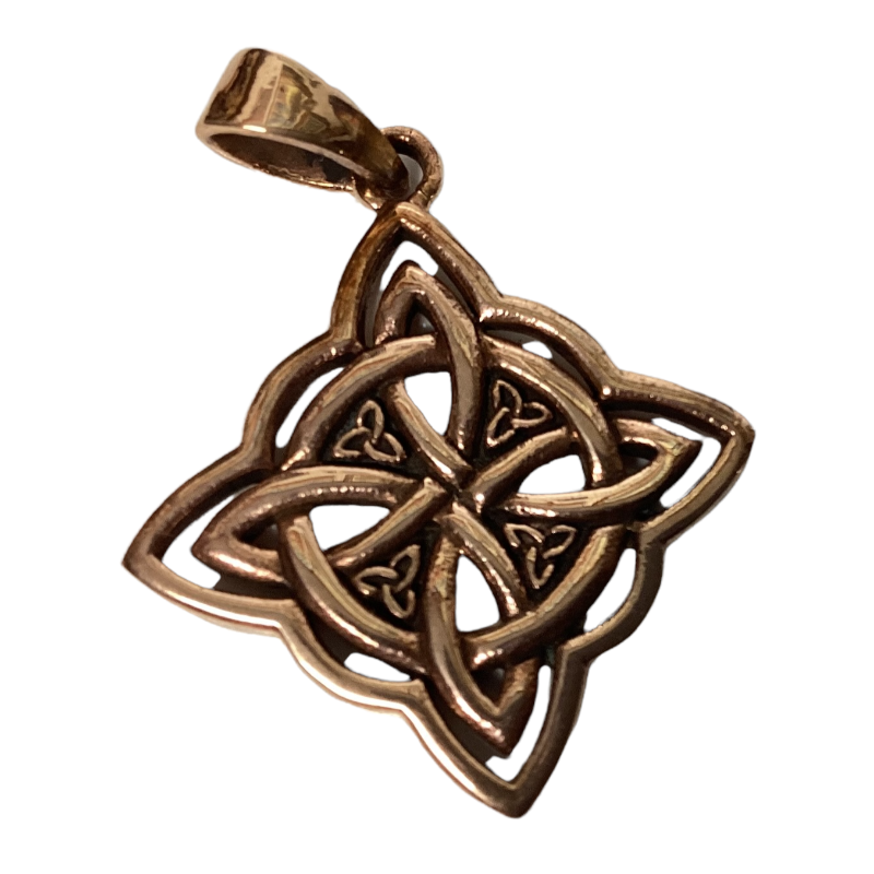 Gypsy Bronze 4 corner Celtic Knot Pendant-Hand Picked Imports