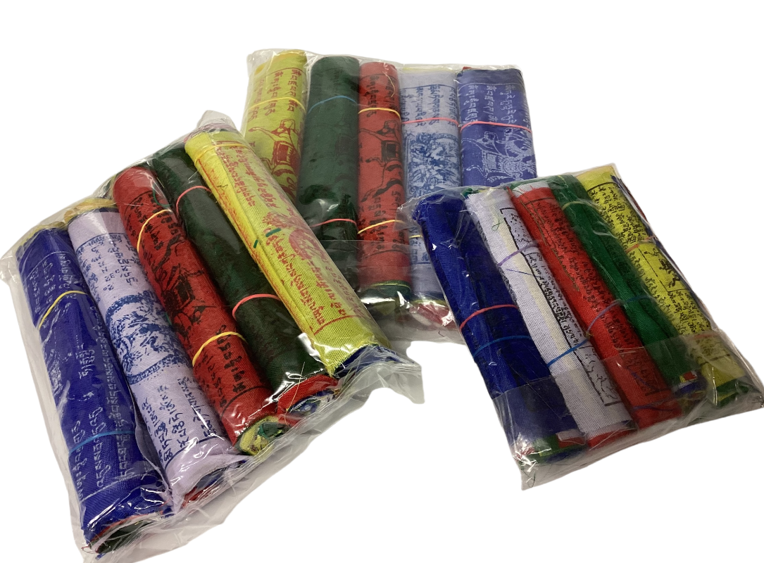 Tibetan Prayer Flags- 5 Strings of flags in each Pack 3 sizes SM, M, L-Hand Picked Imports