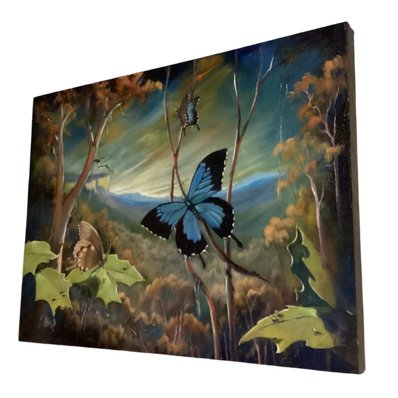 "Ulysses Butterfly" Mixed Medium Painting By Artist Susan Hend-Hand Picked Imports