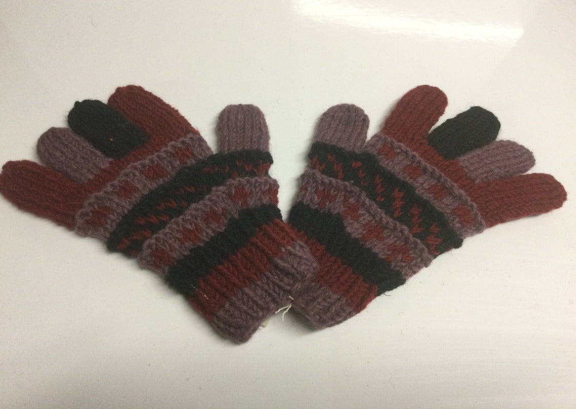 Adult Knitted Woollen Gloves Handmade in Nepal-Hand Picked Imports