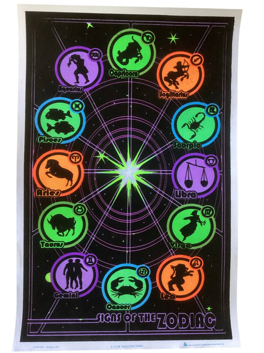 Signs of the Zodiac Flocked Velvet Blacklight Poster 55 X 85 cm-Hand Picked Imports