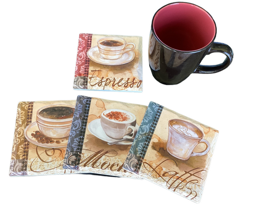 Set of 4 Ceramic Coasters-Hand Picked Imports