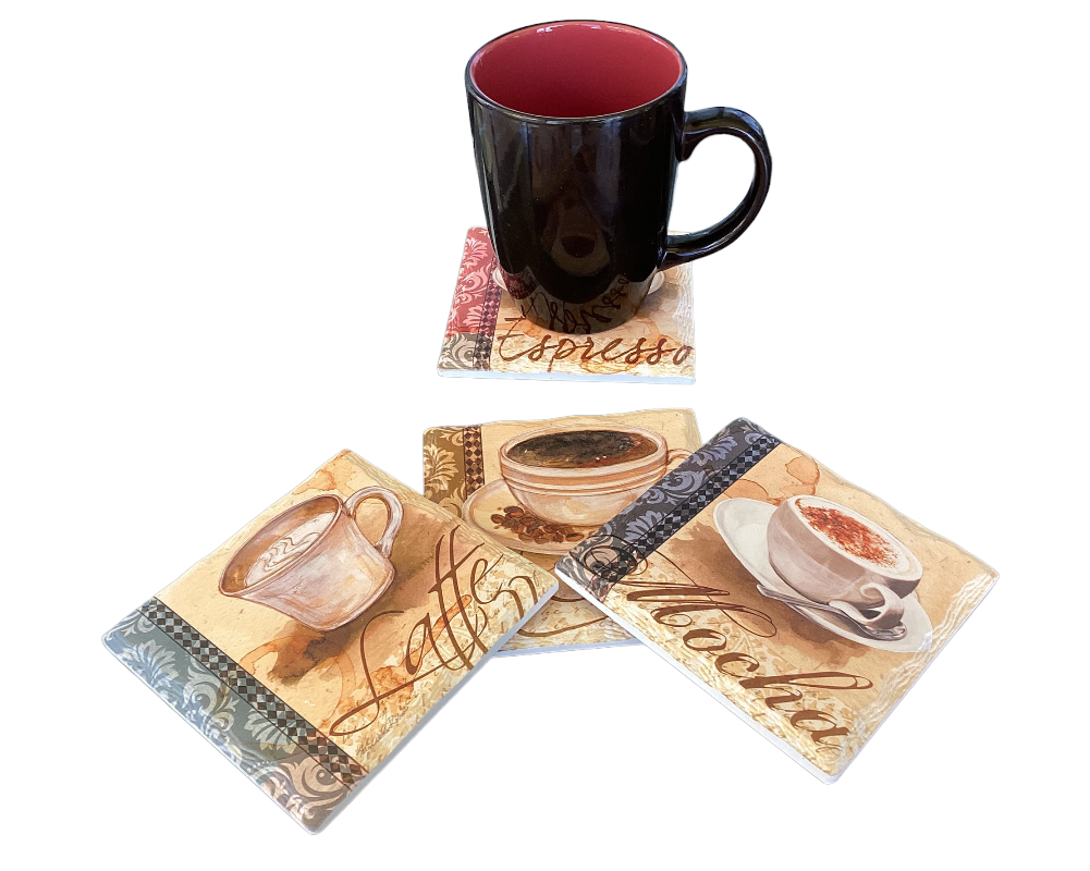 Set of 4 Ceramic Coasters-Hand Picked Imports