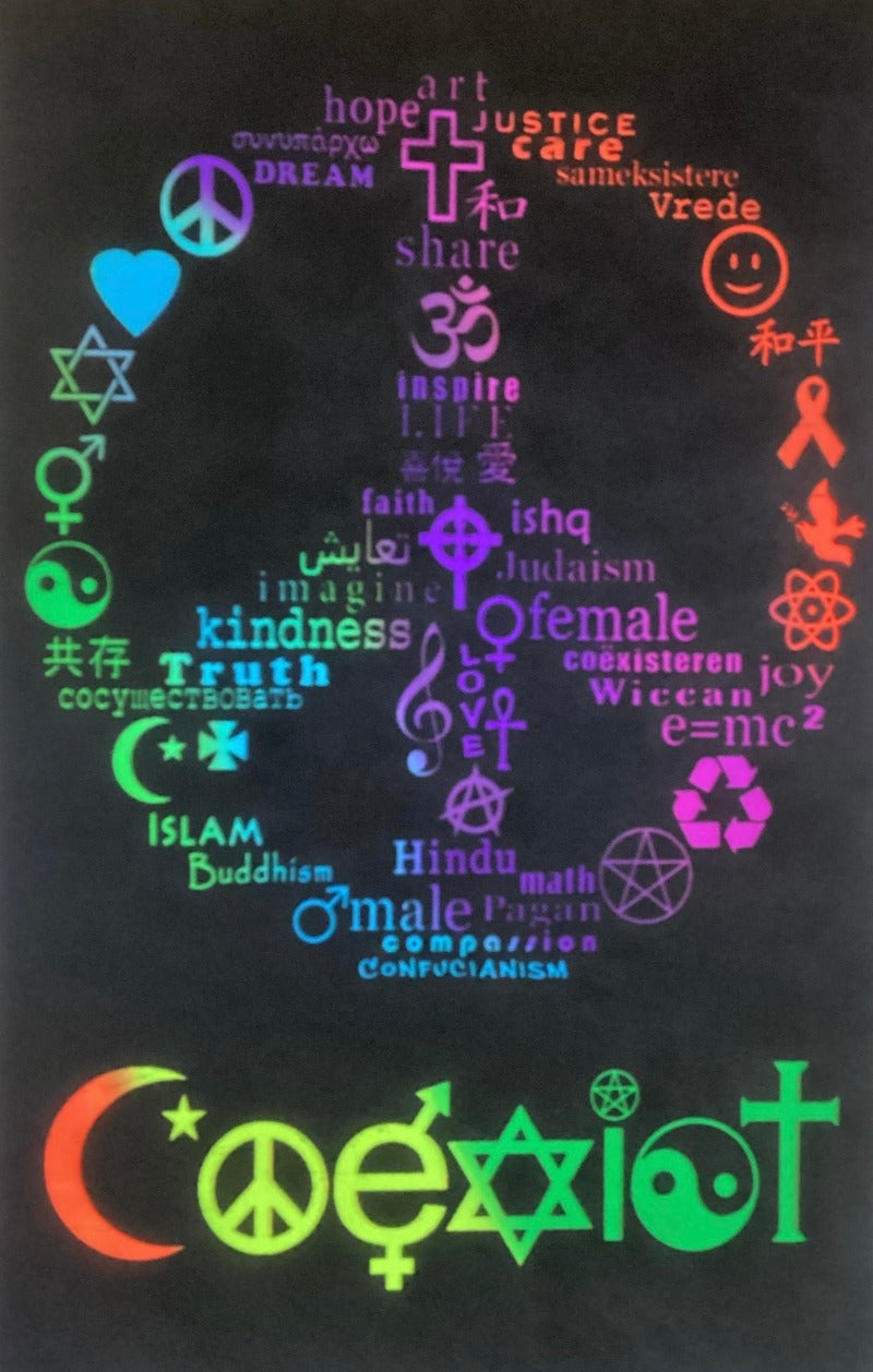 Peace Symbols Velvet Blacklight Poster 55 X 85 cm-Hand Picked Imports