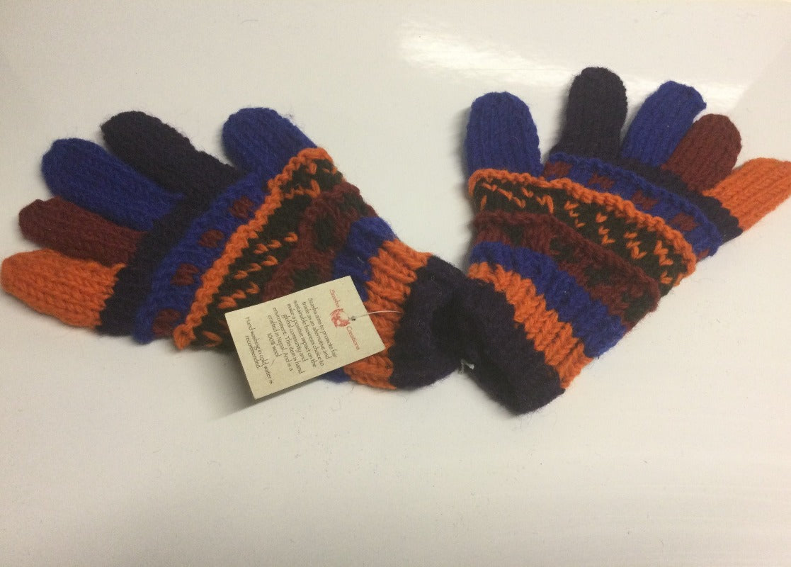 Adult Knitted Woollen Gloves Handmade in Nepal-Hand Picked Imports