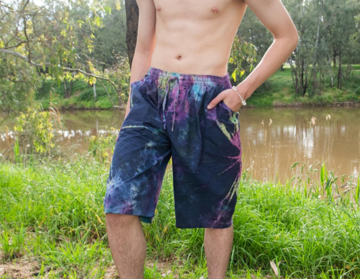 Men's/ Unisex Cotton Tie Dye Shorts-Hand Picked Imports