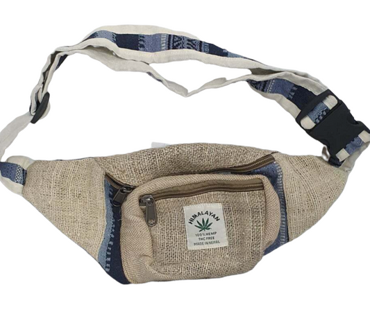 New Unisex/Ladies/Men's Hemp Festival Hiking Bum Bag /Money Belt made in Nepal-Hand Picked Imports