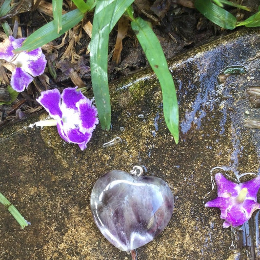 Amethyst Crystal Heart pendant-Hand Picked Imports